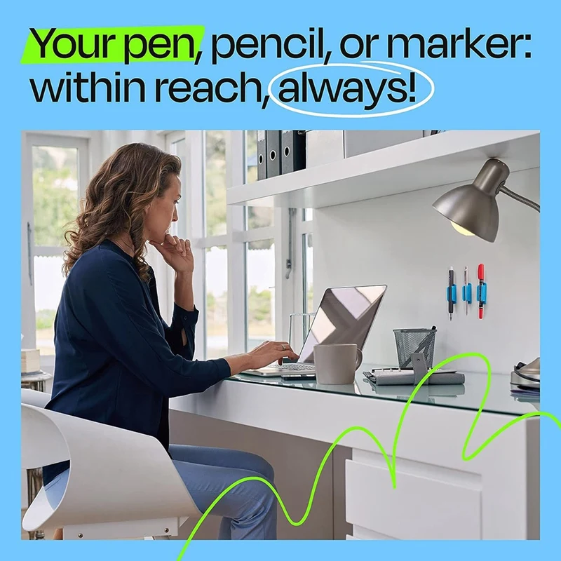 Pen Holder Set Of 20 Adhesive Silicone Pen Holder For Desk And Other Surfaces