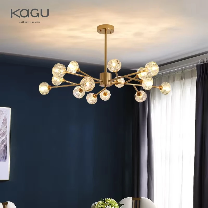 Modern LED Chandelier Crystal Gold Black- Ceiling Light For Living Room Bedroom Dining Kitchen Hall Indoor Lighting Fixture