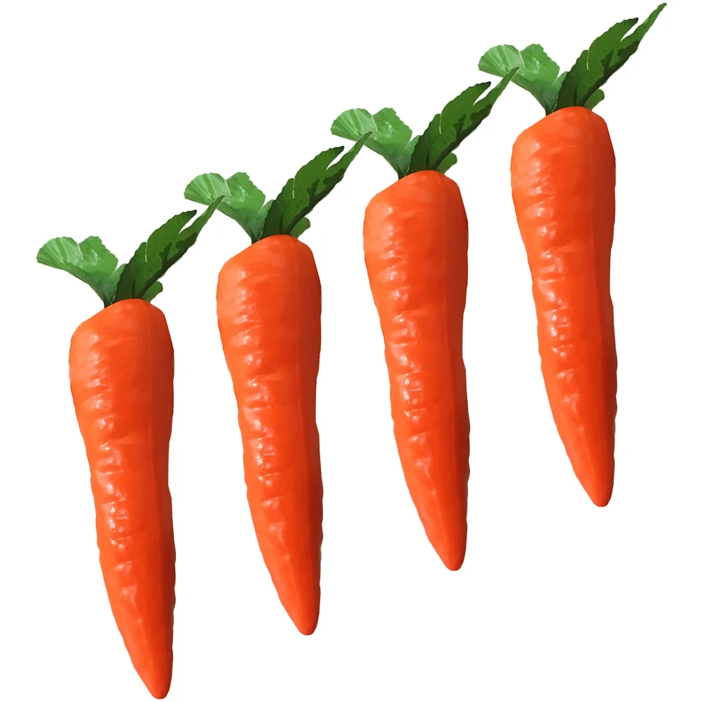

4 Pcs Artificial Carrot Carrots Mini Food Toys Fake Vegetables Easter Decor for