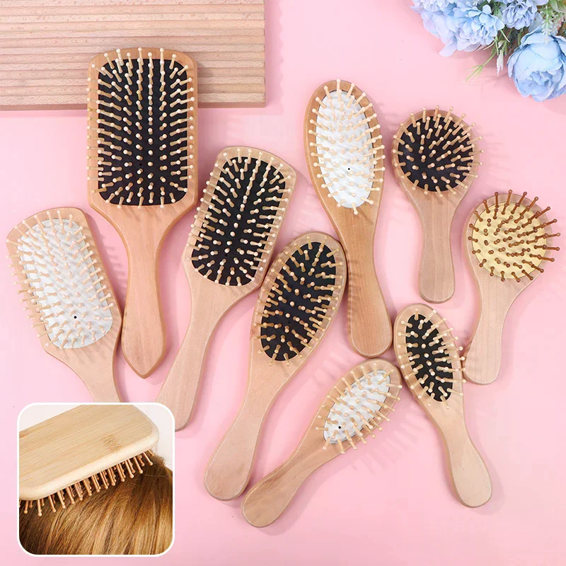 

Airbag Wood Comb Massage Hair Brush Comb For All Hair Types Anti-Static Comb & Scalp Massager Ir Cushion Design For Detangling