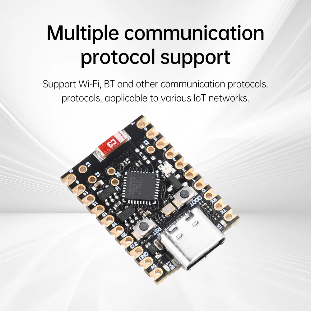 ESP32-C6 Development Board WiFi Bluetooth-compatible 5.3 RISC-V 32 Microcontroller Programming Learning Controller Core Board