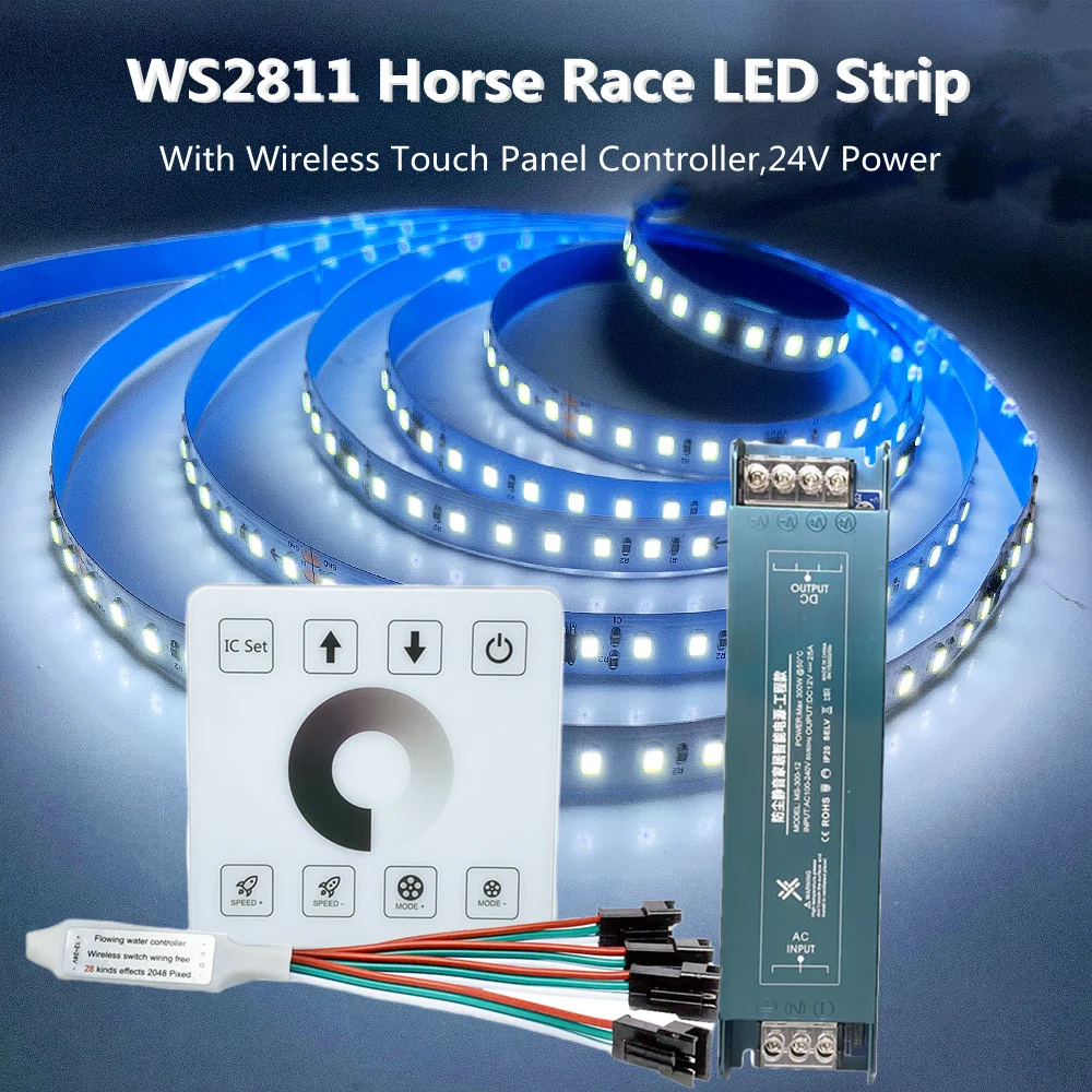 

Светодиодные лампы для скачек с 24V WS2811 проточный светодиод 2835 120leds / m ленточный последовательный светодиод для домашнего интерьера