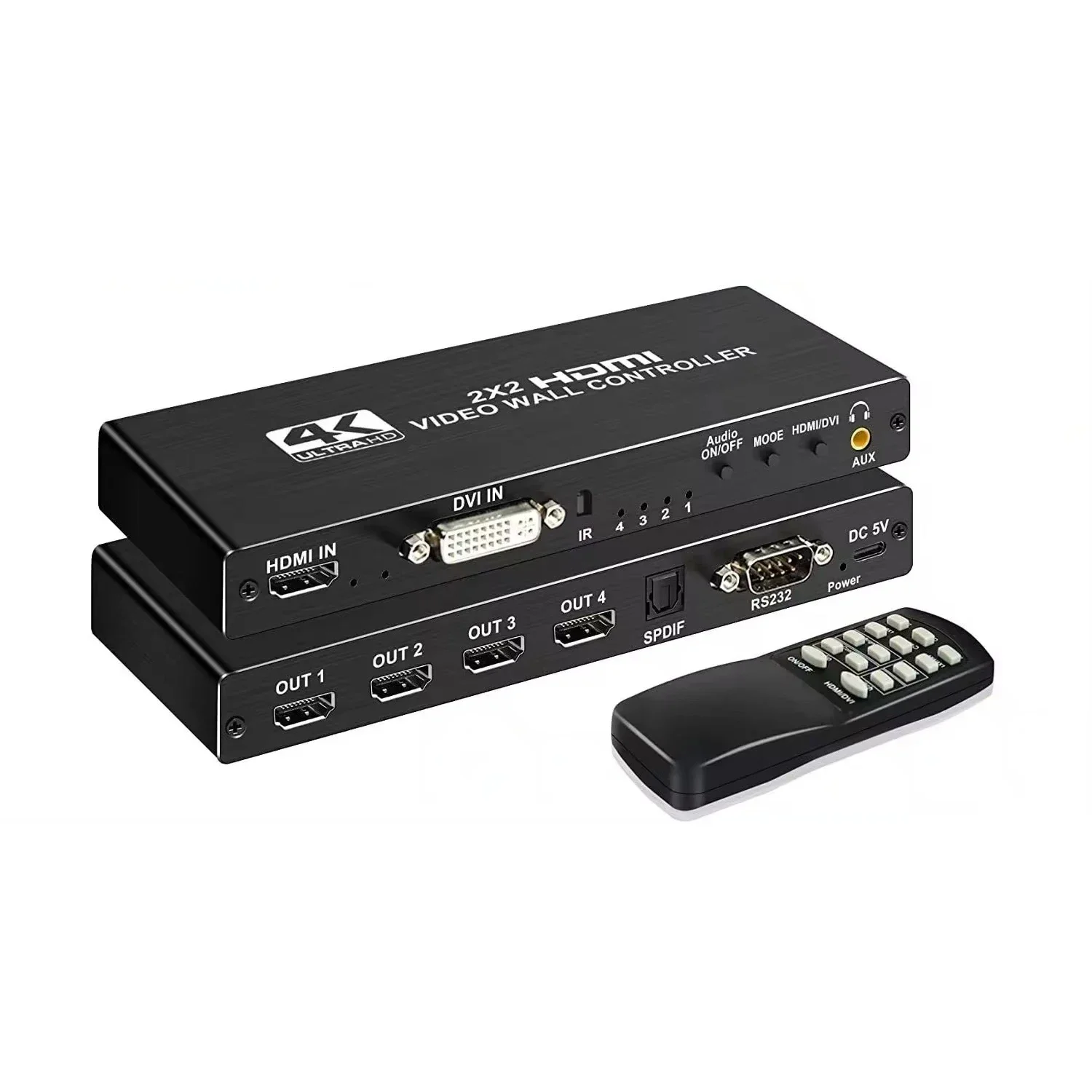 2X2 Video Wall Controller 1080P 4K DVI HDMI Video Wall Processor 1x2 1x4 1x3 2x1 3x1 4x1 Multi Screen Processor TV Video Splicer