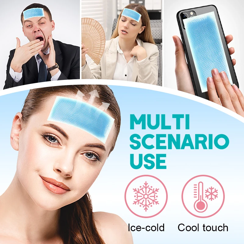 3 個冷却ジェルパッチボディマッサージ緩和偏頭痛頭痛発熱筋肉痛捻挫に最適子供向け A2202