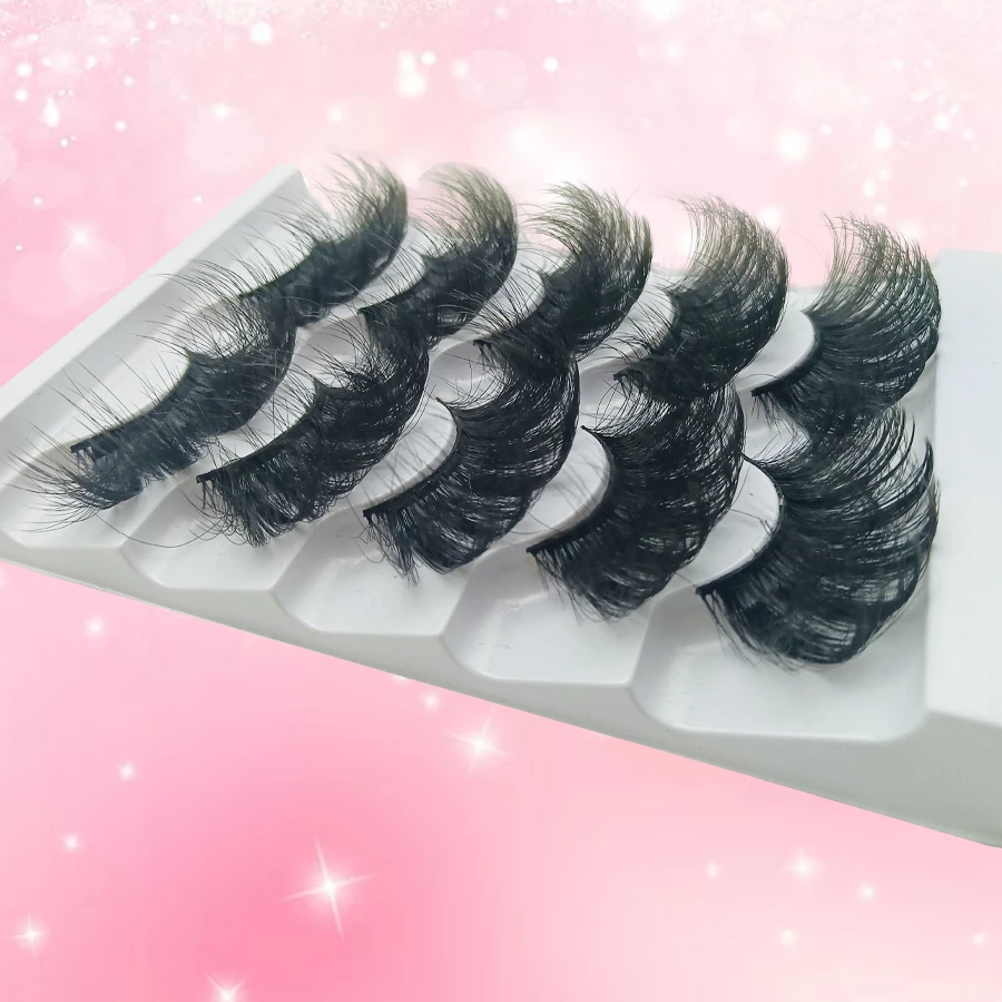 5 pairs of 25mm super fluffy false eyelashes, artificial thick fluffy eyelashes, naturally extending fluffy and vivid eye makeup