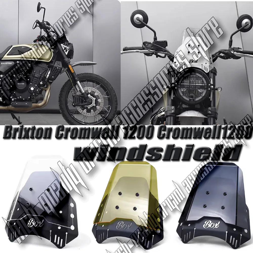 

For Brixton Cromwell 1200 Cromwell1200 cover aluminum alloy transparent small windshield front windshield decorative cover