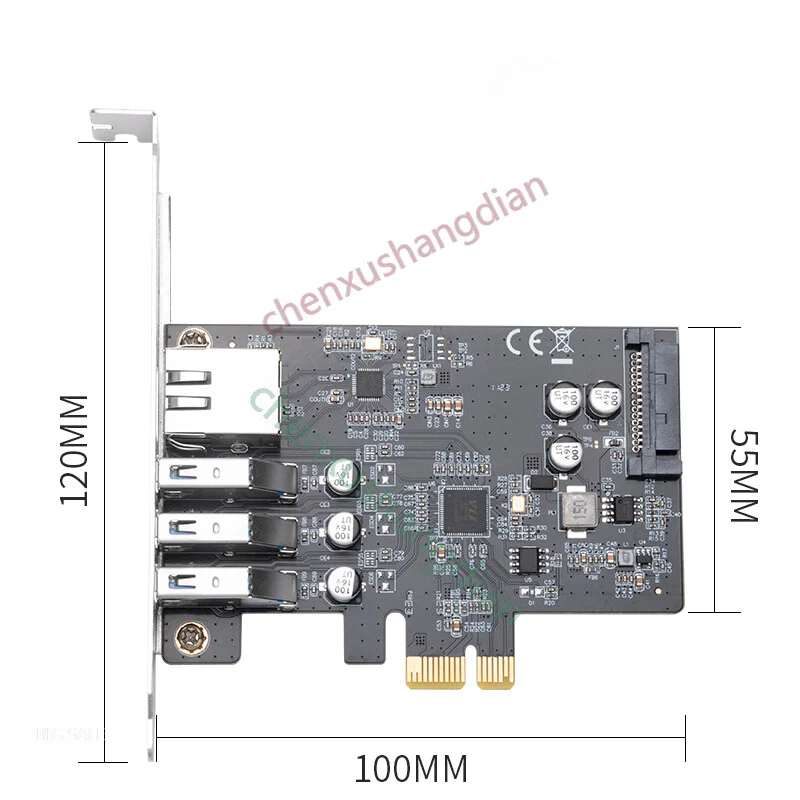 FOR PCIE three-port USB 3.0 expansion card PCI-E to Gigabit network interface RJ45