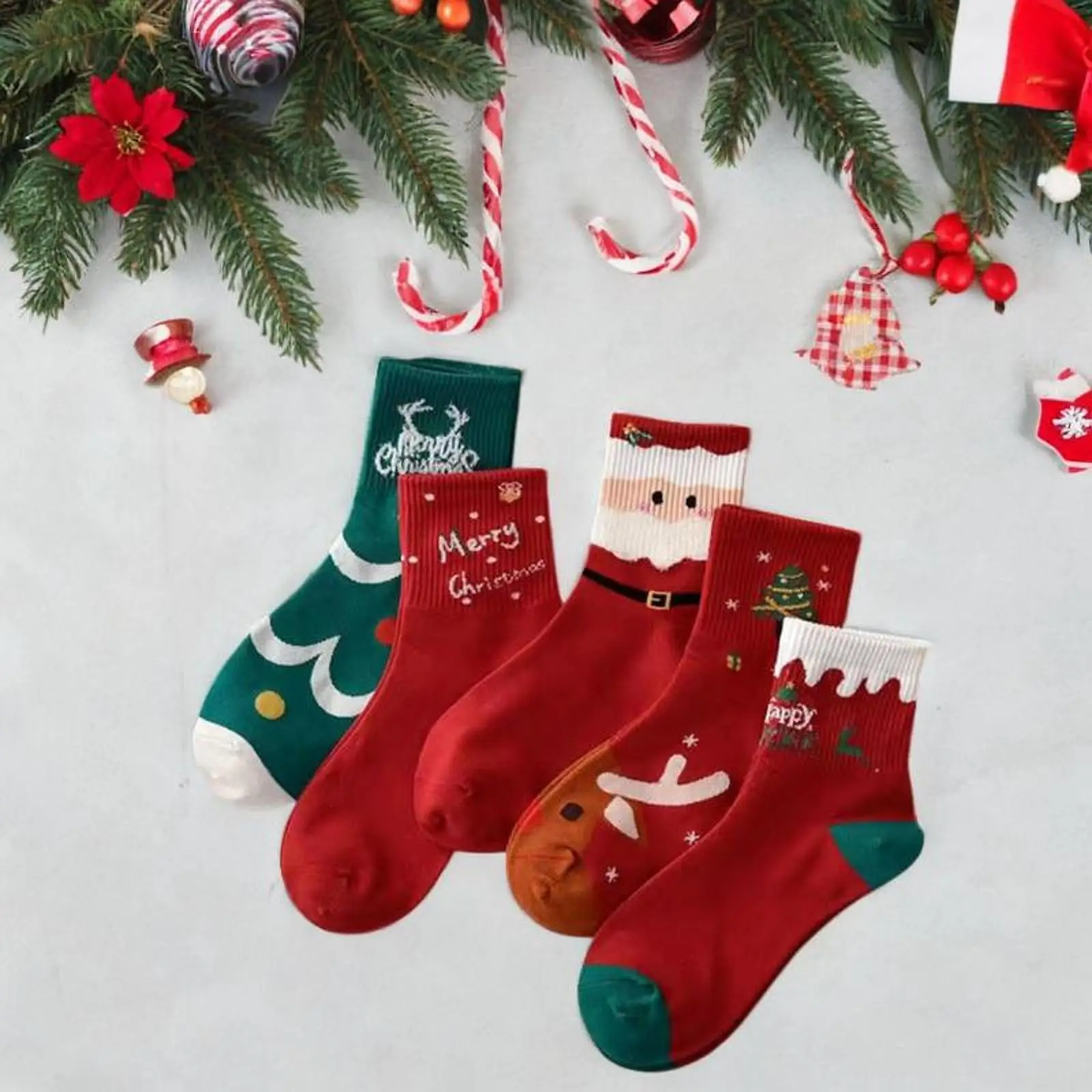 جوارب قطنية شتوية لعيد الميلاد ناعمة ومسامية للعام الجديد للرجال والنساء هدية المهرجانات