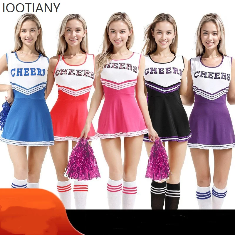 

IOOTIANY женское футбольное черлидинг джаз танец живота сексуальное студенческое спортивное платье черлидинга косплей сценический костюм