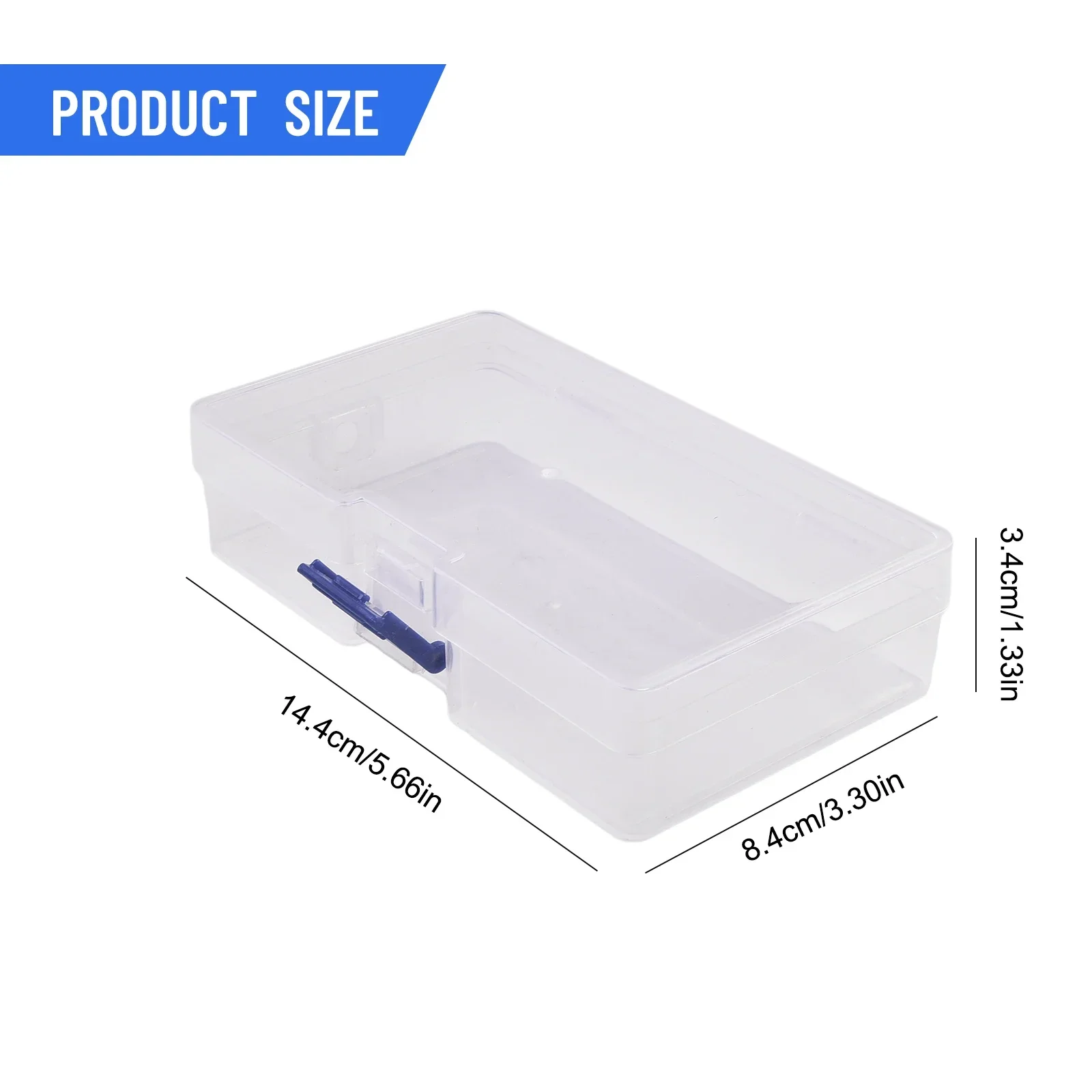 Transparent Latch Box Hardware Pieces Visible Storage Plastic Clear Square Fishing Gear Empty Box For Home And Daily Use