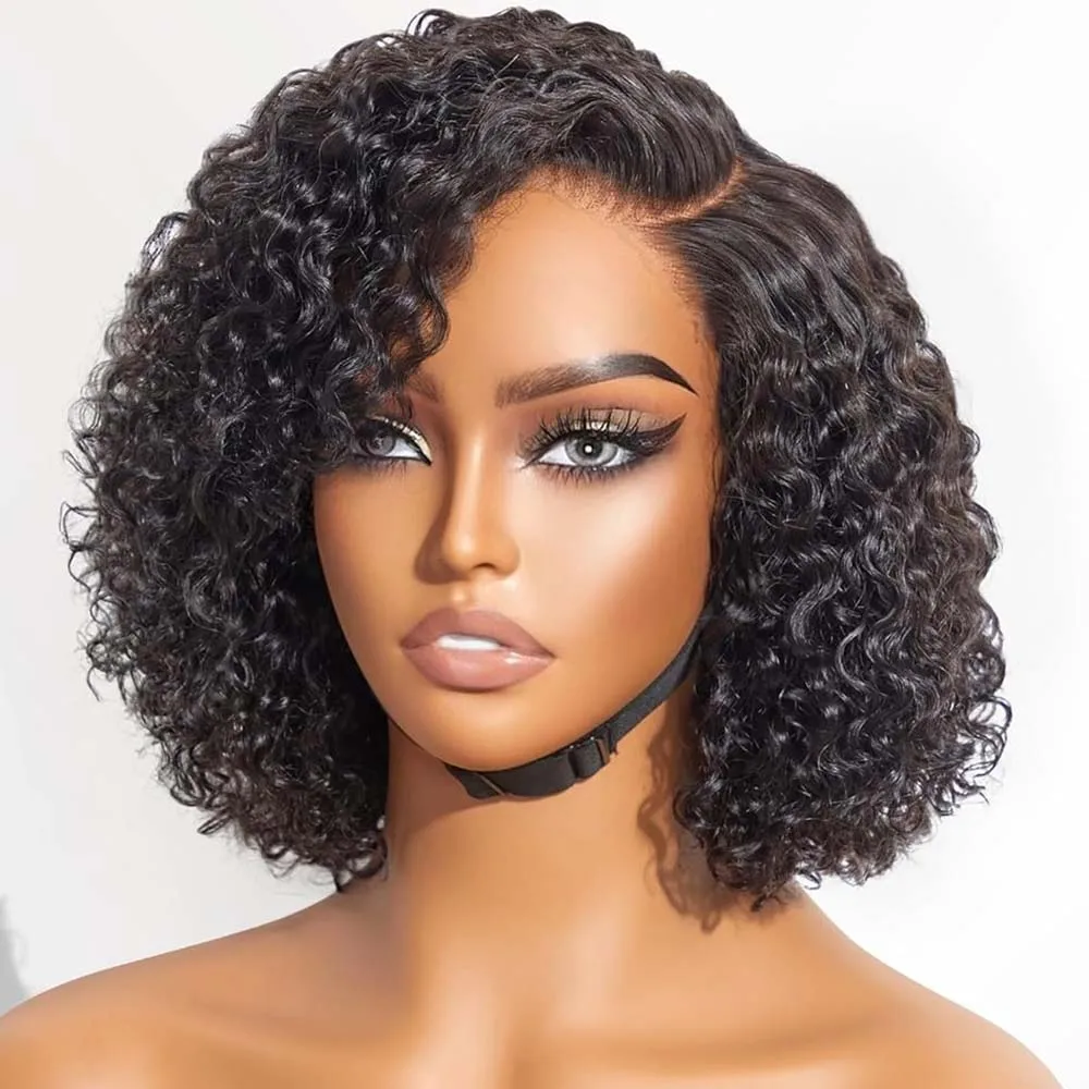 Short Curly Human Hair Wigs Brazilian HD 13x4 Lace Frontal Human Hair Wig For Women Deep Curly Short Bob Lace Front Wigs On Sale