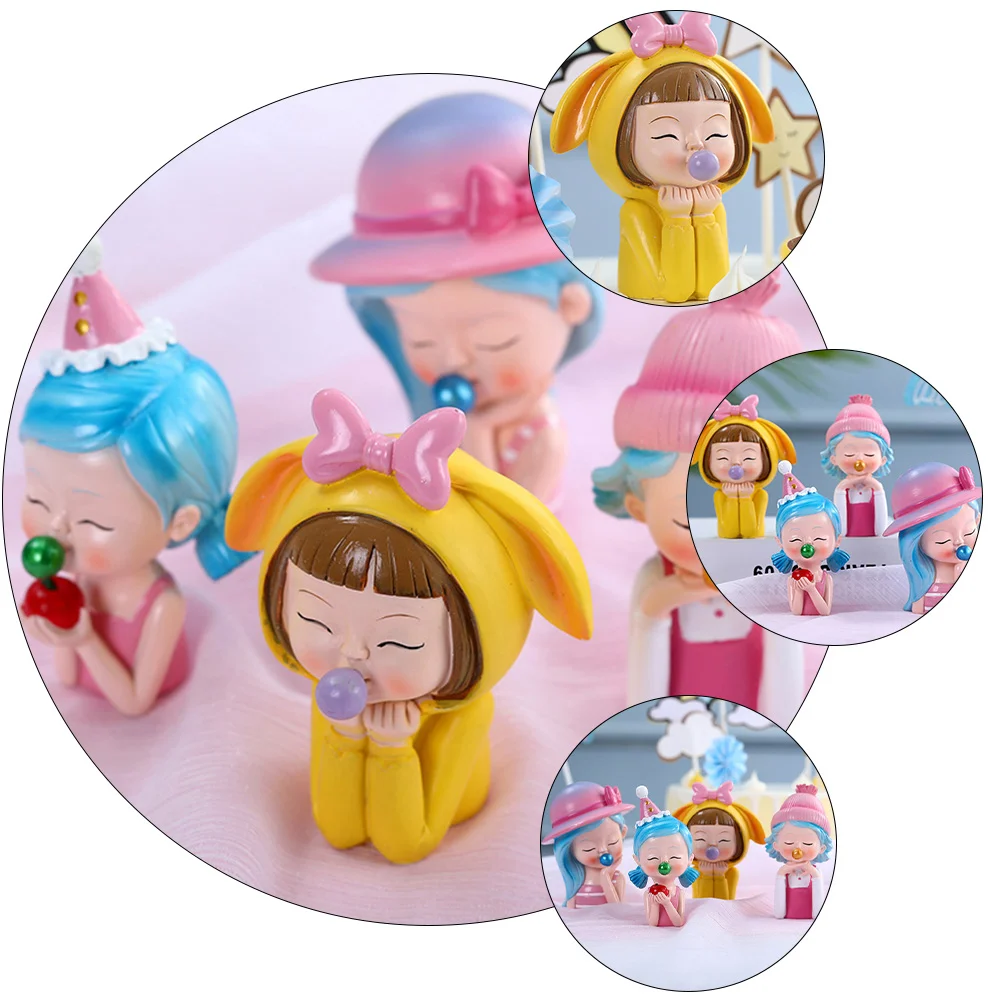 

Girl Decoration Bumble Blowing Bubble Statue Cake Decorations Statues Bubbles Decorate Child