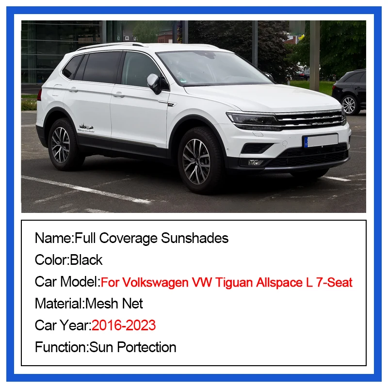 

For Volkswagen VW Tiguan Allspace L 7-Seat AD BW MK2 2016~2023 Car Mesh Visor Magnetic Sunshade blocking Curtain Privacy Shading