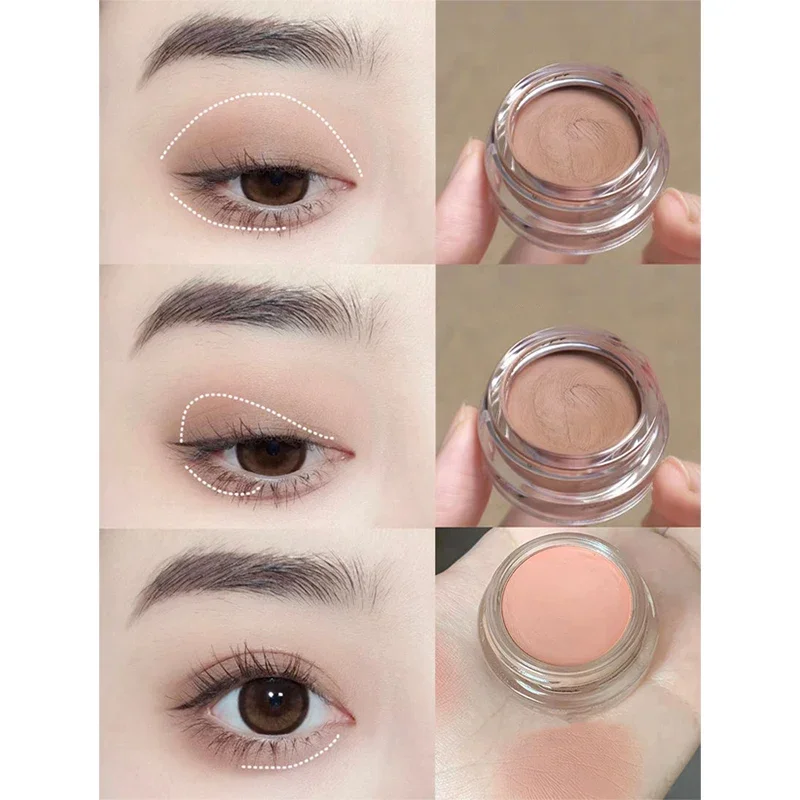 Crema de sombra de ojos monocromática, corrector de ojos, Base de maquillaje de larga duración, resistente al agua, sombra de ojos mate púrpura ahumado, Primer tono de piel, nuevo