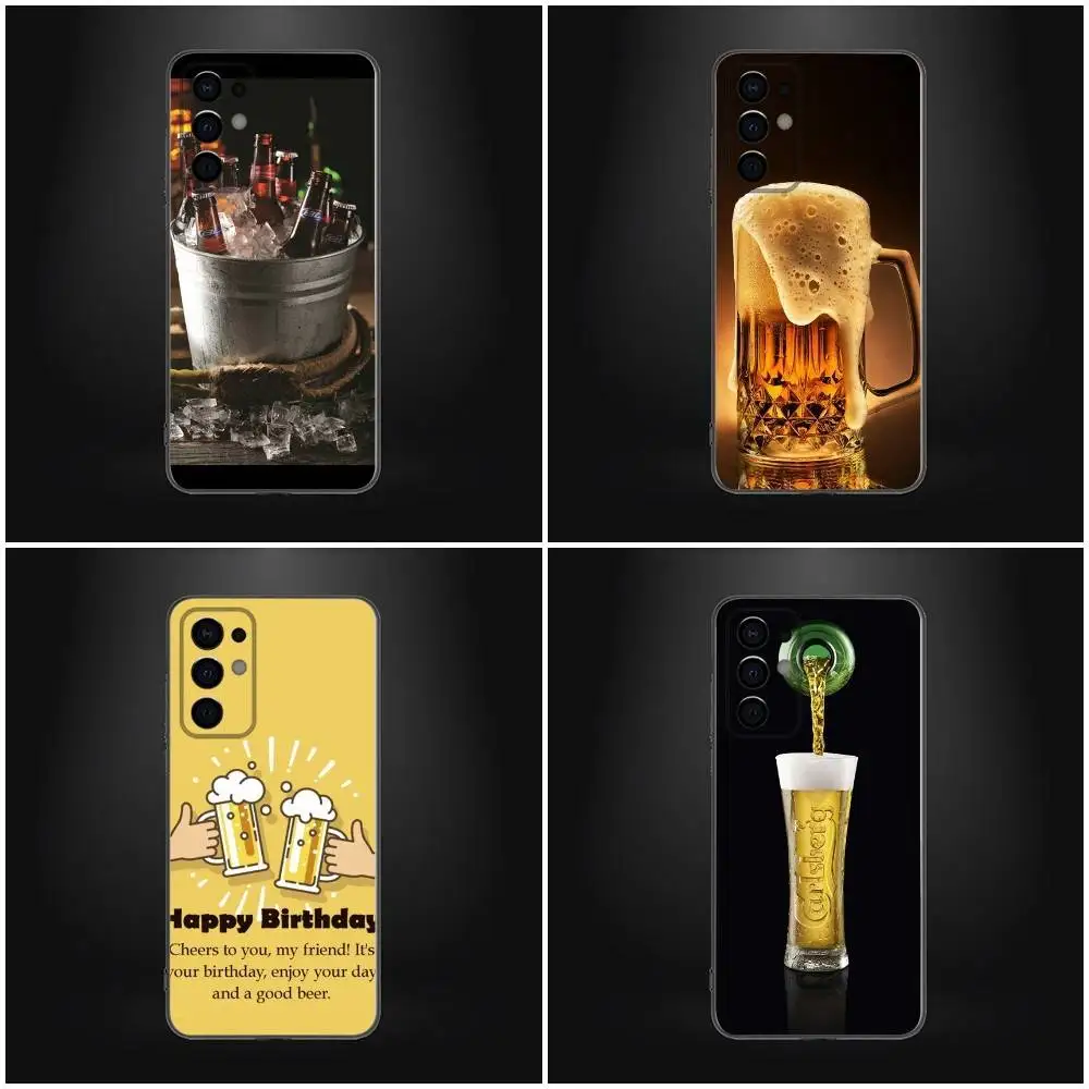 

Time Drink Cold Beer Phone Case For Samsung Galaxy A13,A21s,A22,A31,A32,A52,A53,A71,A80, Soft Black Cover