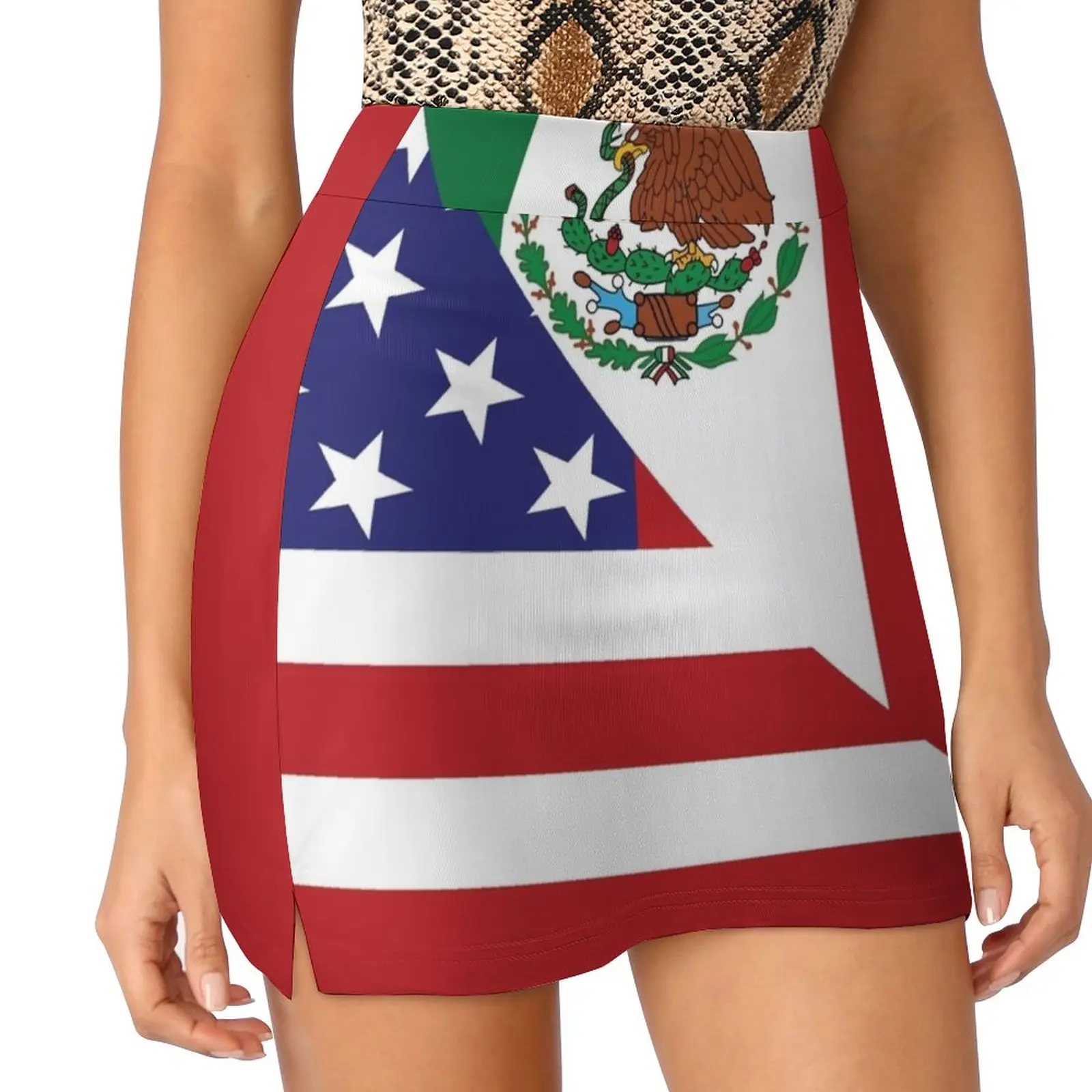 Mexican America Flag Women's skirt Sport Skort Skirt With Pocket Fashion Korean Style Skirt 4Xl Skirts Mexico Mexican American