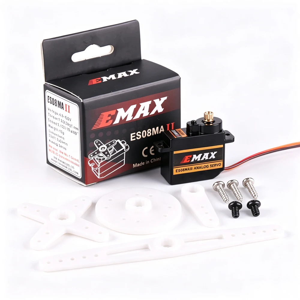 4/8pcs Emax ES08MA ES08MA II 4.8-6.0V 12g Metal Gear Mini Analog Servo
