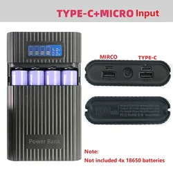 DIY Power Bank Case 4*18650 Battery Charge Storage Box 5V Dual USB Digital Display Charging Case For Smart Phones Battery Holder