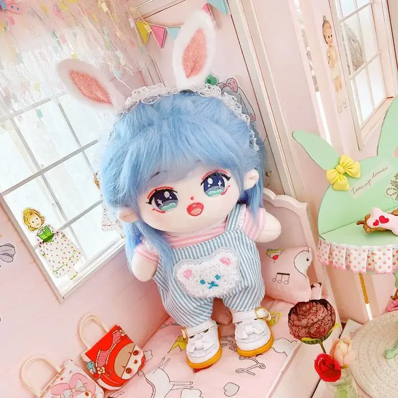 20cm Doll Clothes Accessories Fit Idol Plush Doll's Clothing Stuffed Toy Outfit Overall T-shirt Korea Kpop EXO Super Star Dolls