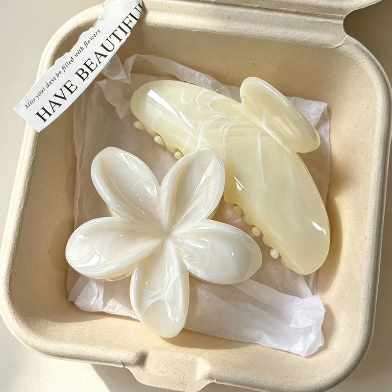 Retro Hawaii Unregelmäßige Strand-Haarklammer für Frauen, Trendige Blumen-Haarspange, Krabben-Haarspange für den Hinterkopf, Party-Haaraccessoires – Detail 17