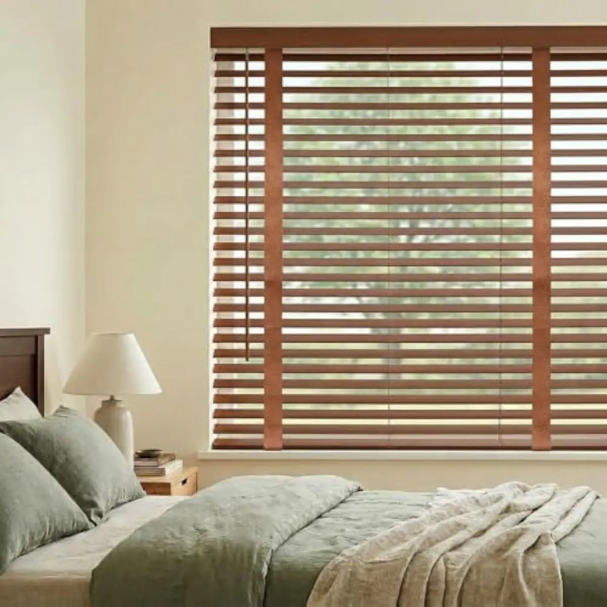2 inch solid wood venetian blinds for indoor use | FSC certified natural timber with eco water-based finish | 34 W x 36 H inches