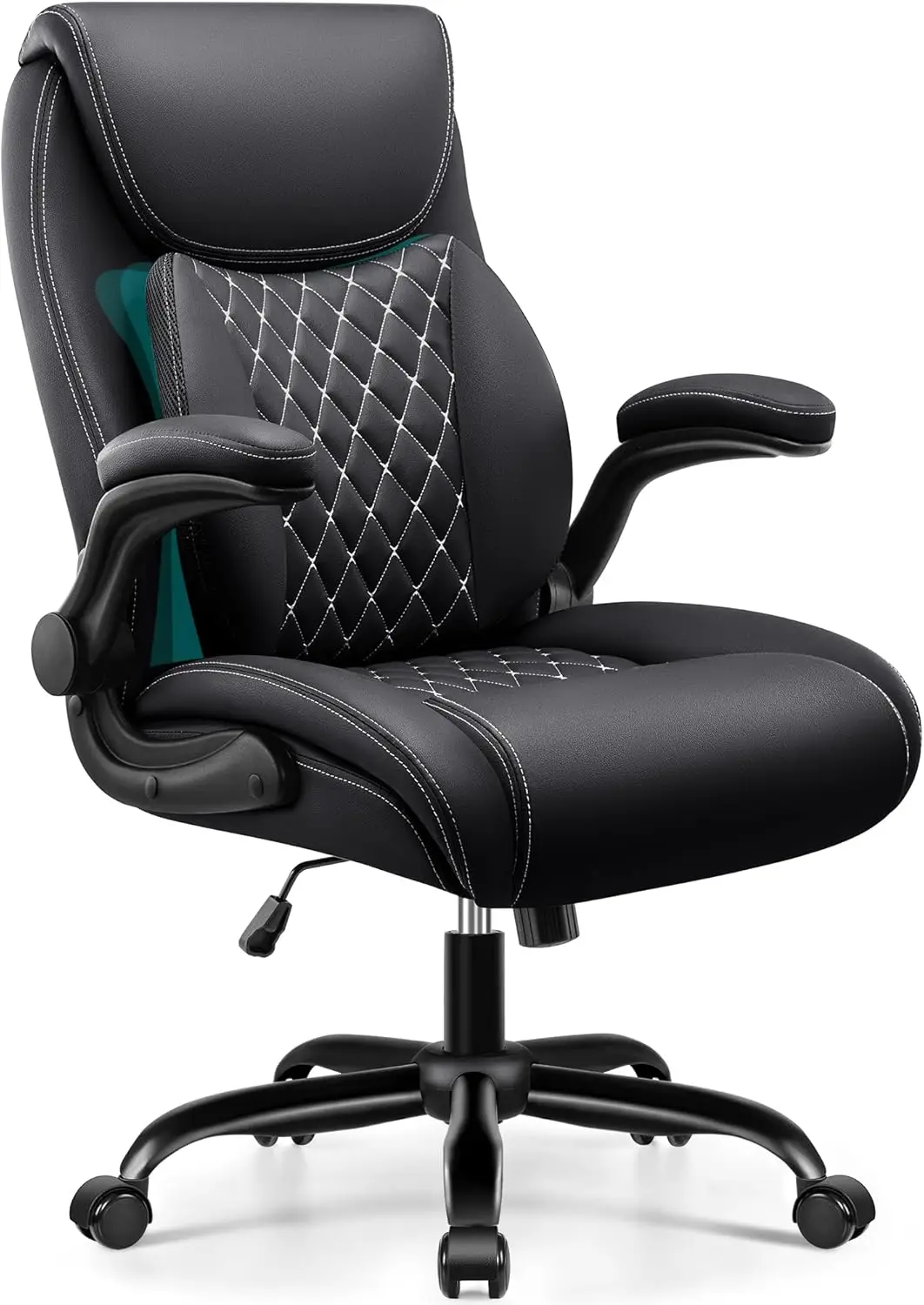 

Office Chair,Ergonomic Office Chair with Lumbar Support for Lower Back Pain Relief, Executive Leather Chair