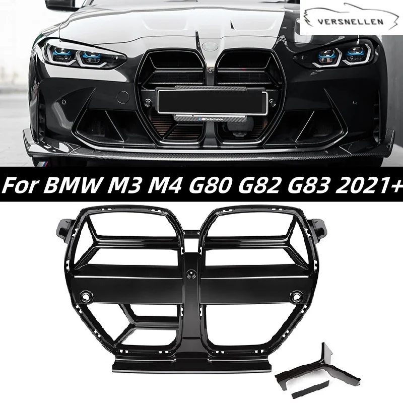 ABS Gloss Black front grill CSL Style With ACC car grilles parts auto parts M3 M4 G80 G82 G83 2021+car front bumper grills