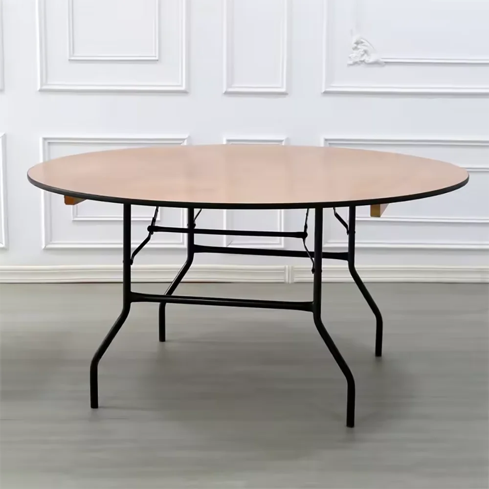 

China Factory Wholesale Cheap Wooden Dining Round Folding Tables And Chairs For Events