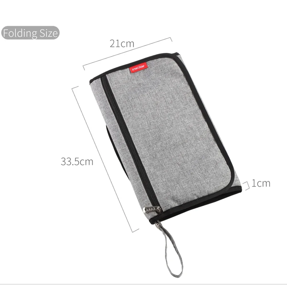 Portable Baby Changing Mat Infant Multifunction Diaper Changing Pad Newborn 2 IN 1 Waterproof Changing Pad Cover Storage Bag