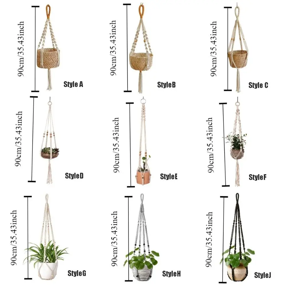 Wisząca roślinka ściana wystrój bawełny lina ręcznie tkana wieszak na rośliny doniczce wieszak na sadzarkę do domu wisząca roślinka ogrodowa er