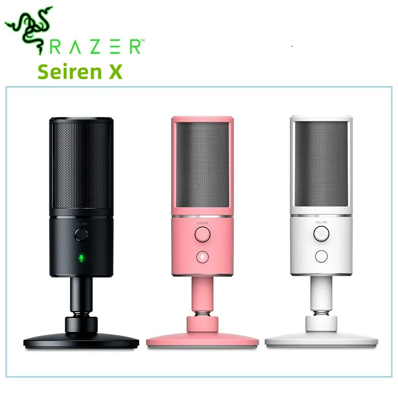 

Razer Seiren X USB Streaming Microphone Built-In Shock Mount Supercardiod Pick-Up Pattern - Anodized Aluminum