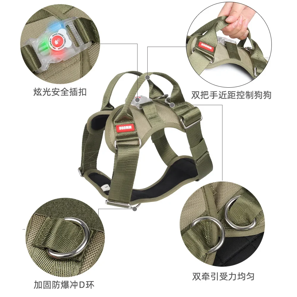 Adjustable New Explosion-proof Flush Medium and Large Dog Pet Supplies Pet Harnesses Dog Chest Strap Led Dog Harness