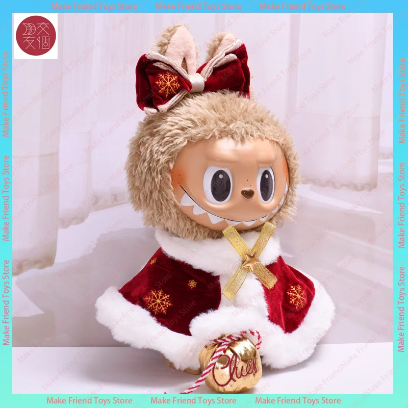 only for 38cm Labubu clothes Mokoko Doll Holiday Christmas Dress Sweater Cute Girl Outfit Clothing Set Gift No Doll