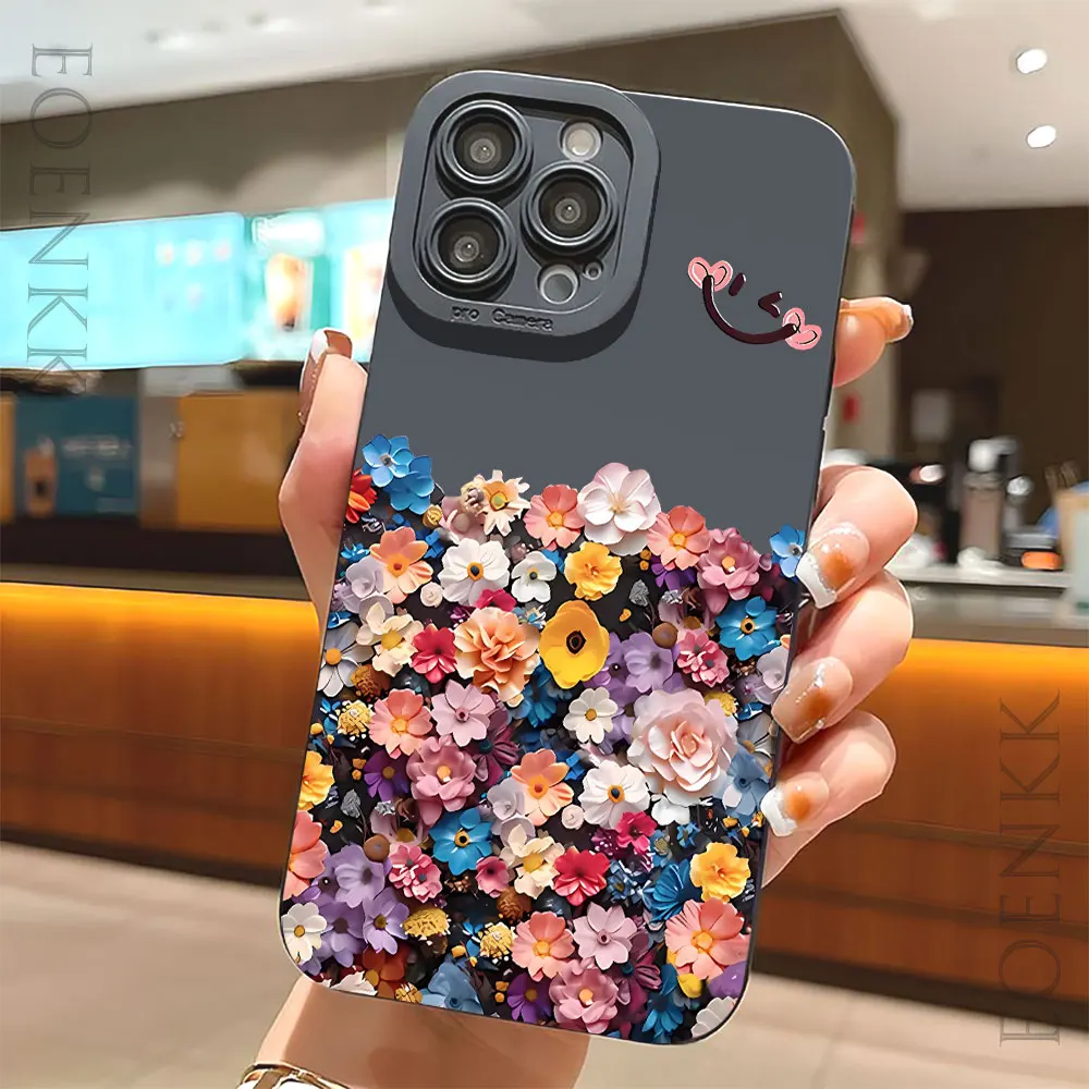 Aristocrats Colorful Flowers Soft Phone Case For iPhone 13 12 Mini X XS XR Max 7 8 Plus 11 14 15 Pro Max Anti-fall Protect Cover