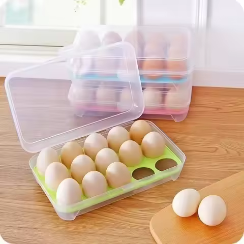 6/15 Grid Eggs Refrigerator Eggs Storage Box Case Food Storage Container Accessories Kitchen Household Plastic Storage Tools