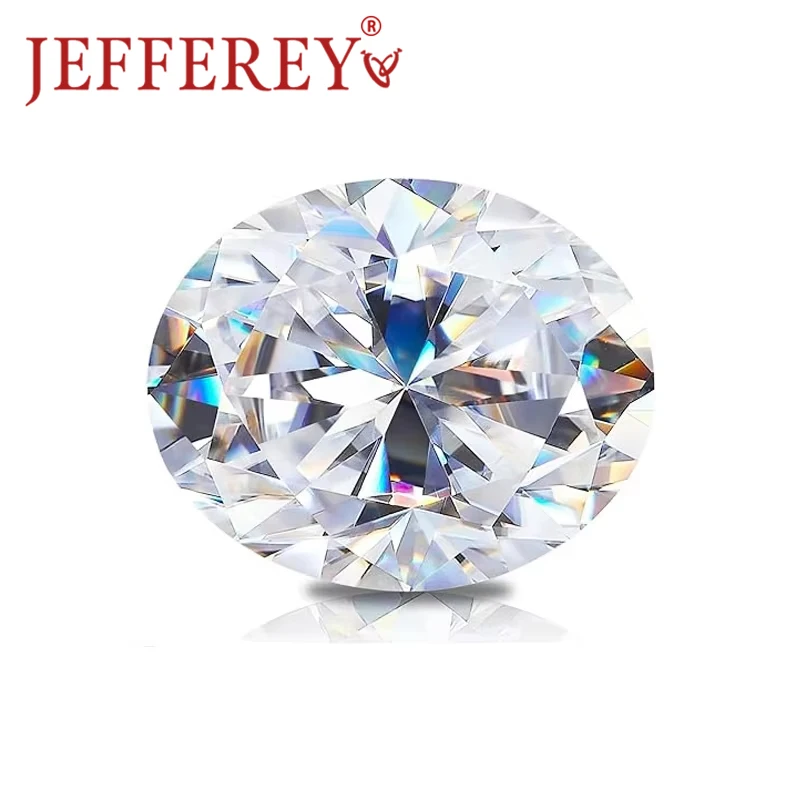 White Moissanite Oval Shape 1ct- 8ct Lab Grown Gemstone Brilliant Cut D Color VVS Loose Stone for Jewelry GRA Pass Diamond Teste