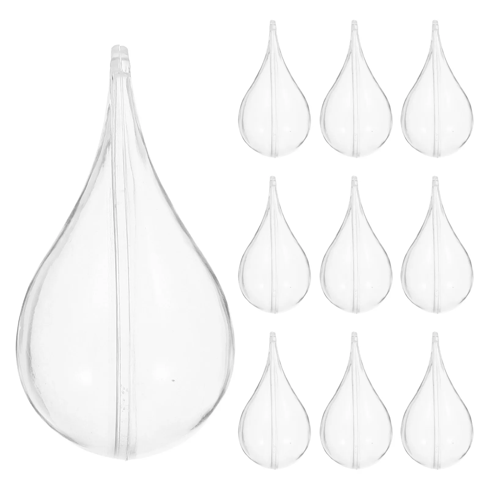

10 Pcs Plastic Box Water Drop Shape Clear Treat Containers for Jewelry Food Gifts Candy Storage Small Favor Boxes