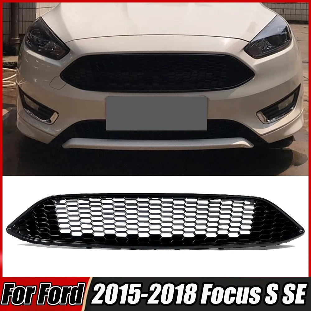 Fit For Ford 2015-2018 Focus S SE F1EZ8200B Front Upper Bumper honeycomb Mesh Grille Racing Style Grills Body Kits