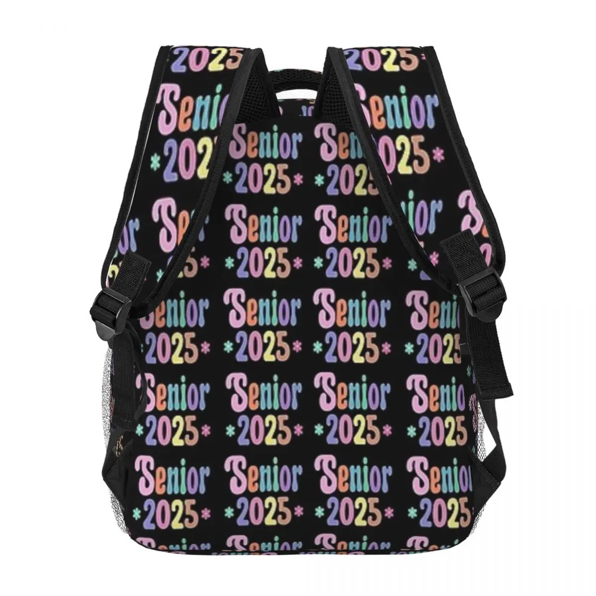 Mochila escolar multicolor para estudiantes, morral de gran capacidad, estilo Retro Vibe, a la moda, para uso diario, 2025