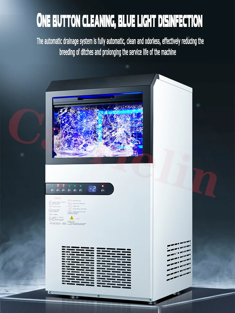 Commercial Ice Maker 45/70KG Cube Ice Machine Automatic/Home Commercial Ice Machine/For Bar Coffee  Tea Shop