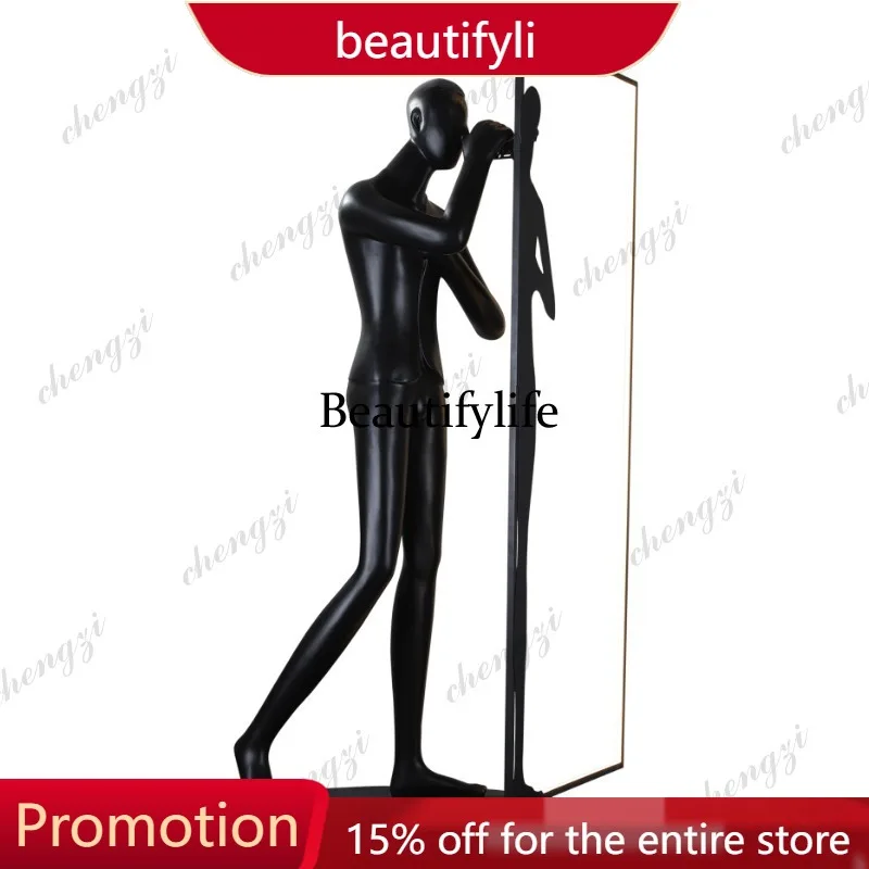 01A Modern humanoid art sculpture floor lamp ornament FRP exhibition hall sales department decorative ornament