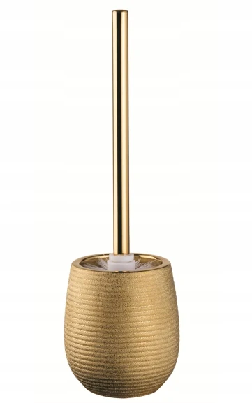 Vrijstaande gouden toilet toiletborstel