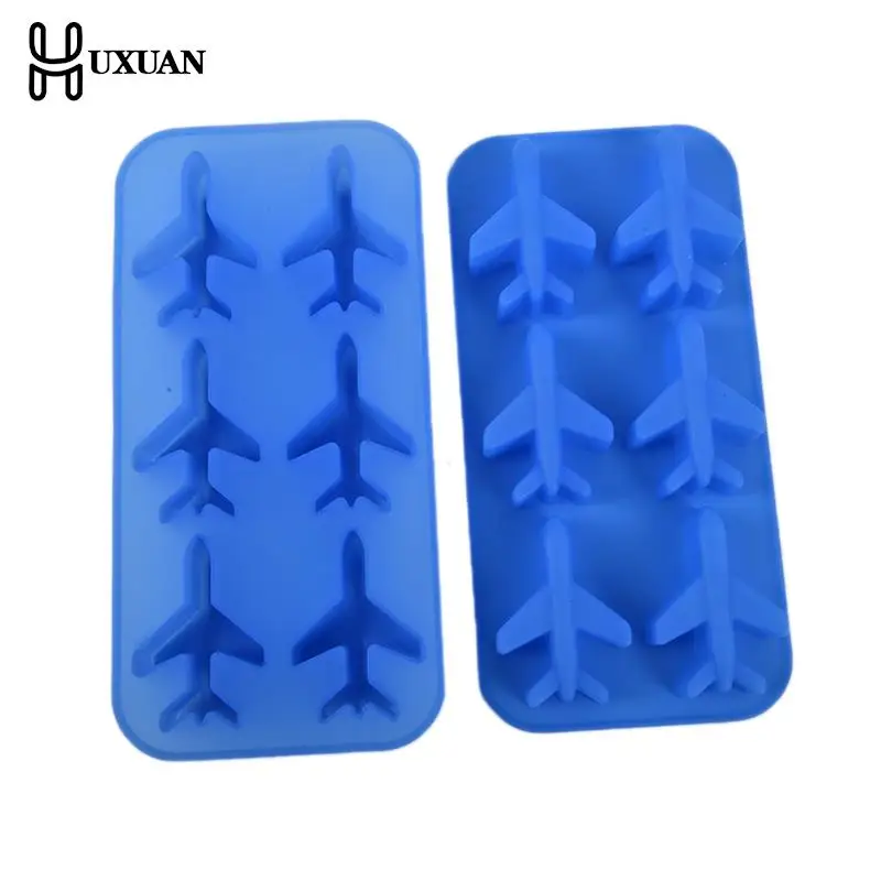 Large Ice Cube Tray Pudding Mold 3D Aircraft Silicone 6-Cavity DIY Ice Maker Household Use Cream Tools