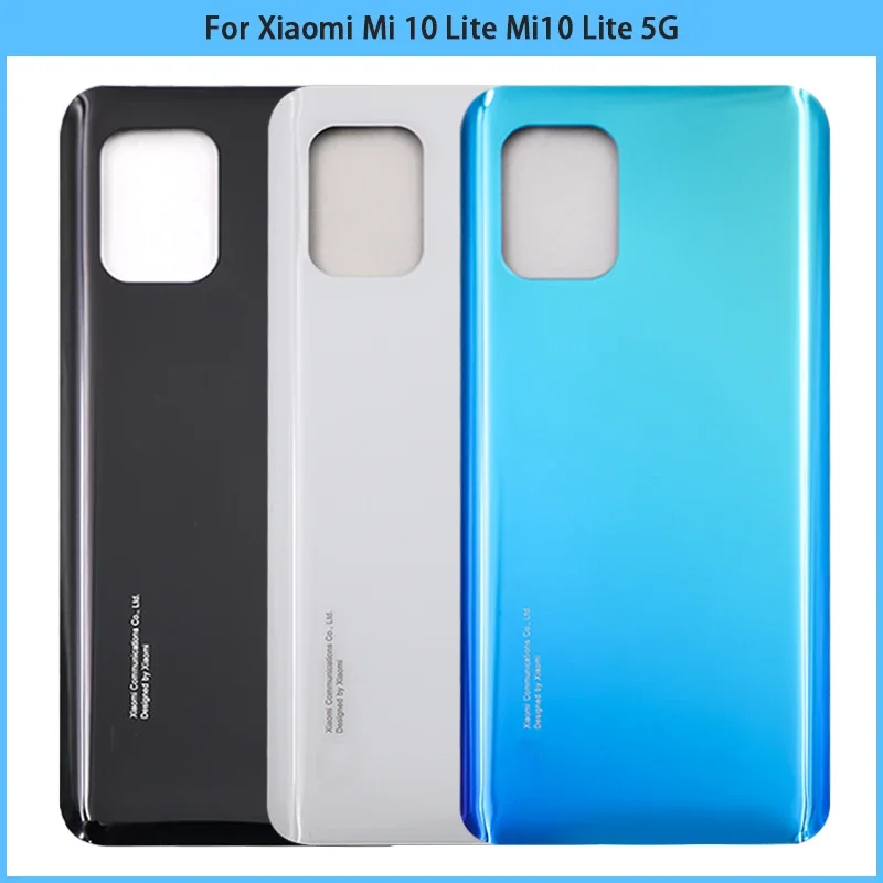 New For Xiaomi Mi 10 Lite Mi10 Lite 5G Battery Back Cover 3D Glass Panel Rear Door Glass Housing Case With Adhesive Replace