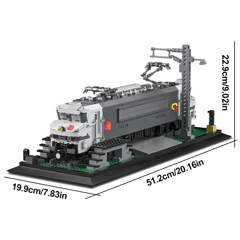 2053PCS BB15000 Mainline Locomotiva Elettrica Treno Building Block Mattoni Modello di Montaggio FAI DA TE Puzzle Giocattoli Regalo di Natale Per Bambini 66803