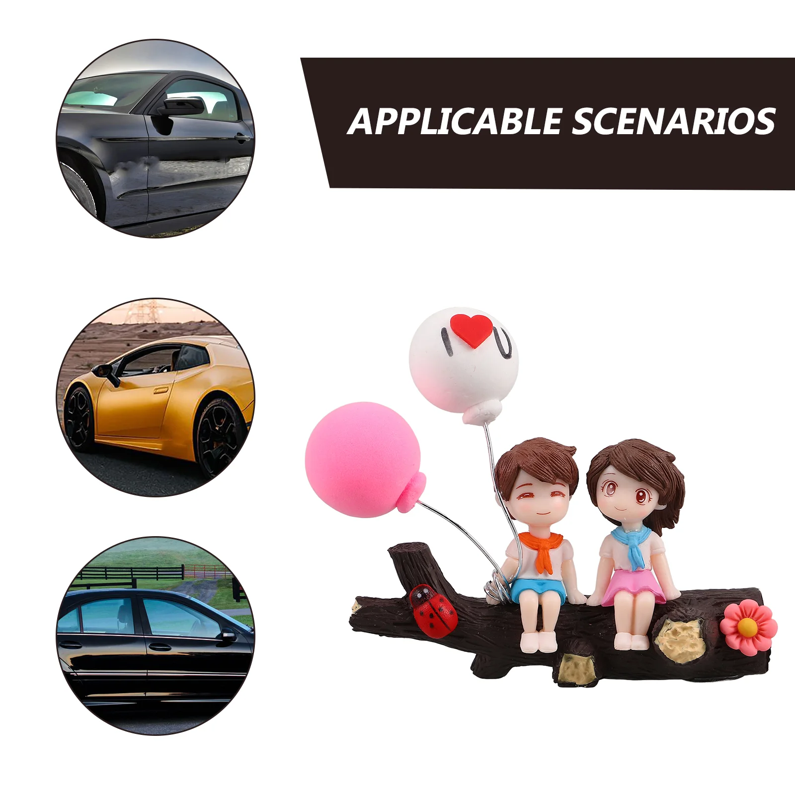 Dashcams para automóviles, decoraciones interiores, lindas figuras de pareja, tablero, amantes de los dibujos animados