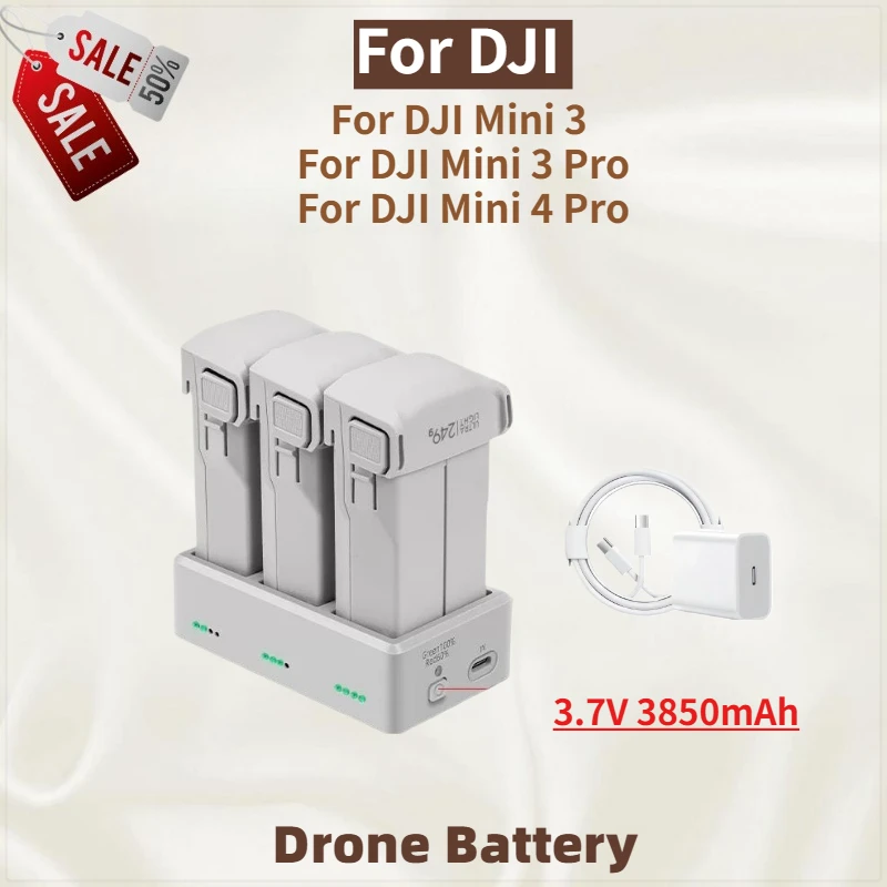 

High Quality 3.7V 3850mAh battery +3-Way Charging Butler For DJI Mini 4 Pro/Mini 3 / 3 Pro Brand New Replacement Battery