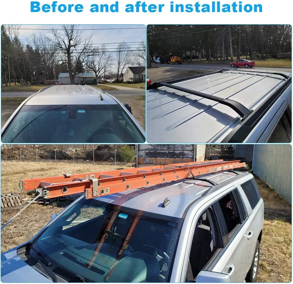 Car Roof Racks Aluminum Cross Bars Crossbars 70kg 150LBS For Cadillac Escalade Chevrolet Suburban Tahoe GMC Yukon 2015-2019