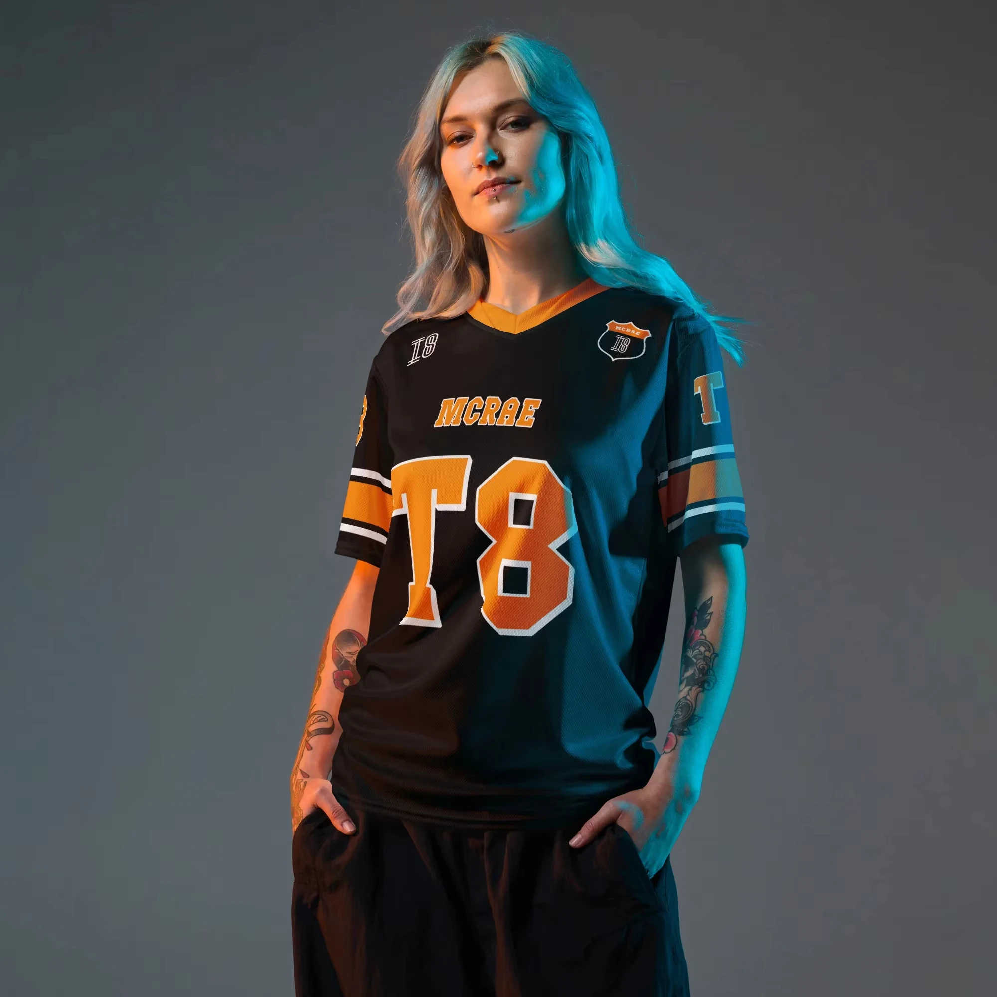 2025 New Spring_Summer Men's And Women's Sportswear T8 Mcrae X Lando Football Jersey V-Neck Loose