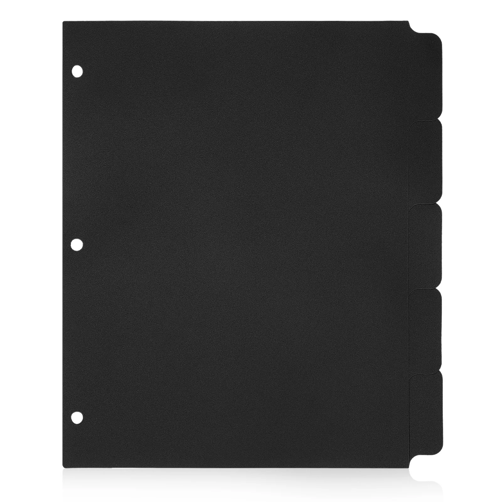

5 Sheets Notebook Plastic Dividers Page with Tabs Binder Index Black for Supplies